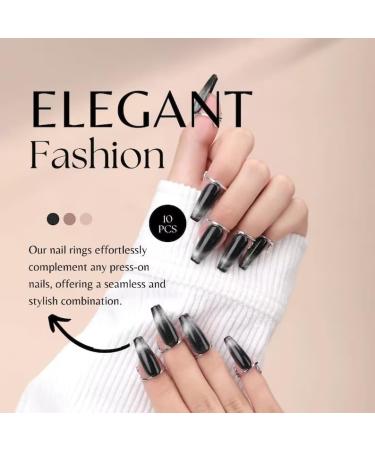 Halal Finger Nail Rings Set of 10 - Reusable and Adjustable - Gold - Buy Online on GoSupps.com