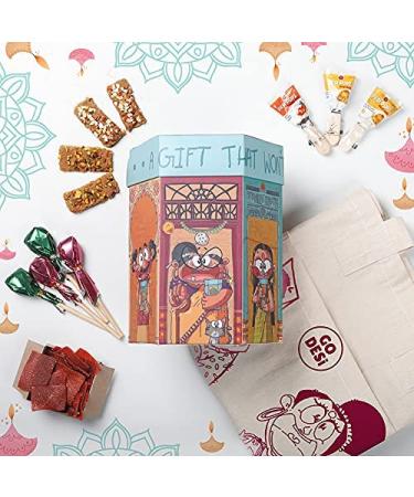 GO DESi Hand Made Premium Diwali Gift Box with DESi POPz, DESi Chaat & DESi Meetha | Diwali Gift Hamper