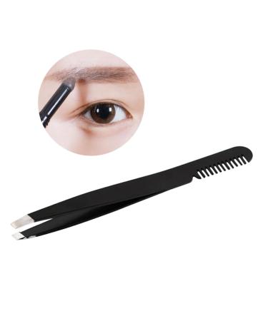 Beaupretty Eyelashes Extension Tweezers Eyelashes Cluster Tweezers eyees tweezer Eyees Extension Tweezers Eyebrow Clip Eyebrow Tweezer Makeup Tools Stainless Tweezers medium Black