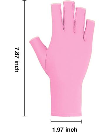 UV Shield Gloves for Manicure - Pink UV Protection Gloves for Nail Care & Nail Art Drying - Buy Online on GoSupps.com
