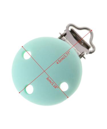Schnuller Clip Set - 1 Piece Silicone & Metal Pacifier Chain for Babies | Light Blue Dummy Holder (3x4.5cm) - International Shipping Available - Buy Online on GoSupps.com