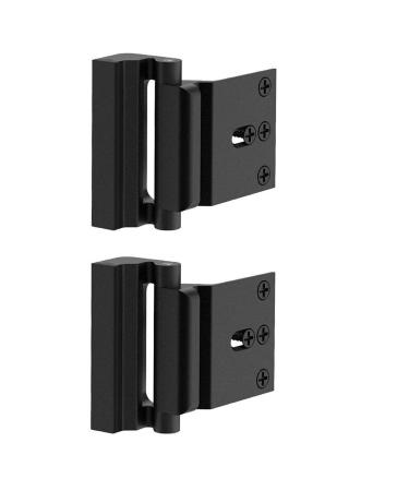 2 Pack Door Reinforcement Locks with 8 Screws Withstand 800 Lbs Home Security Door Lock for Toddler Childproof Door Lock (Black)