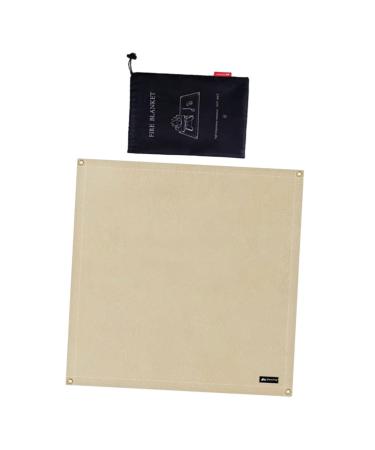 Yardenfun 1pc BBQ Fire Mat Outdoor Mat Camping BBQ Fireproof Cushion Mat Protection Decorate 80x80cm Light Yellow