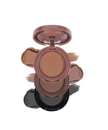 3 color eyebrow powder palette waterproof and long-lasting eyebrow makeup eyebrow powder brow filler to shape perfect eyebrows (02# light brown + dark brown + black)