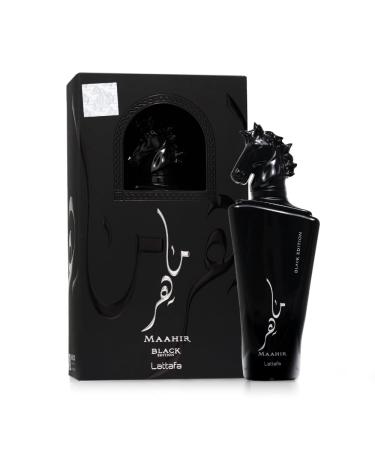 Lattafa Maahir Black Edition Eau De Parfum Spray 3.4 Ounce (Unisex) Amber Floral 3.4 Fl Oz (Pack of 1) - Buy Online on GoSupps.com