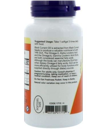 Buy Now Foods Black Currant Oil 500mg - 100 Softgels | Premium Health Supplement - Buy Online on GoSupps.com