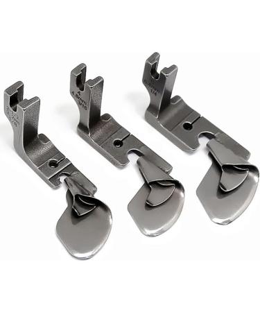 Knnuey 3 Pieces Hem Pull Tube Silk Chiffon Skirt Crimp Presser Foot Flat Auto Bow Curling Presser Foot 1/8+3/16+1/4 - Buy Online on GoSupps.com
