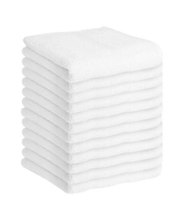 JMR 12 Pack Cotton Bath Towels 20x40-Hotel Multi-Purpose Towels for Commercial and Home Use-Soft, Lightweight, Absorbent, and Quick Drying Bath Towels for Pool, Gym, or Spa (White,20x40-12 Pcs) 20X40 White-12 Pcs -12s