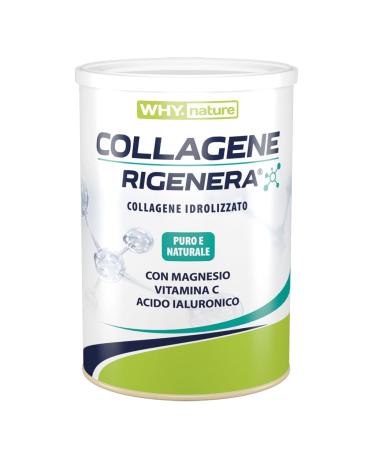 WHY NATURE WHY NATURE REGENERA COLLAGEN - Pure Natural Hydrolyzed Collagen - With Magnesium Vitamin C & Hyaluronic Acid - Neutral Taste - 330g