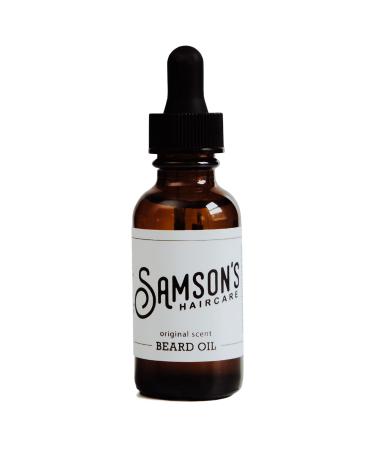 SAMSON'S HAIRCARE Beard Oil Moisturizing Softening For Itchy Dry Skin and Coarse Facial Hair 1 oz.