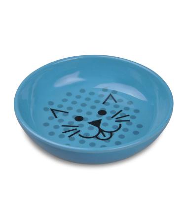 Van Ness Pets EcoWare Whisker-Friendly Cat Bowl, Wide Dish Cat Dish, 8 OZ, Blue