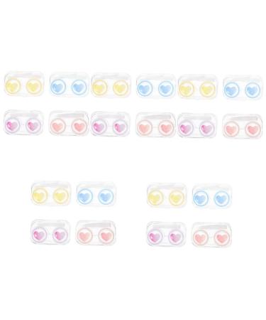 Solustrative pack with 20 pieces of contact lens container holder for cosmetic lens care set for contact lenses case for cosmetic clinic portable lens carrier glossy make-up mirror etui