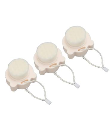 Double Sided Silicone Face Scrubber Soft Bristle Ergonomic Handle Super Soft Fiber Bristles with Lanyard for Facial Cleansing (White Handle with Pink Silicone)