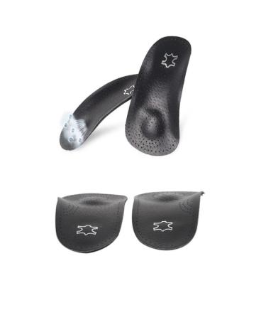 1 Pair Invisible Insoles Orthotic Inserts Half Insoles Plantar 3/4 Insoles for Arches Orthotic Half Insoles Latex Pads Cup Non-Slip Men and Women Half Pad Black Size 5