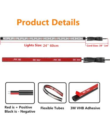 Vbakor Boat LED Strip Lights 4 Pcs 24'' | Super Bright Waterproof Marine Lights for Pontoon Fishing Boat Yacht Kayak Sailboat | 12V Interior Courtesy Deck Navigation Lights (White) - Buy Online on GoSupps.com
