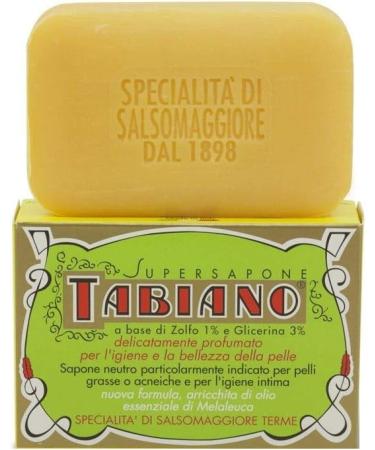 Sulfur and Glycerin Soap Pack of 2 Supersapone Tabiano Soaps - Buy Online on GoSupps.com