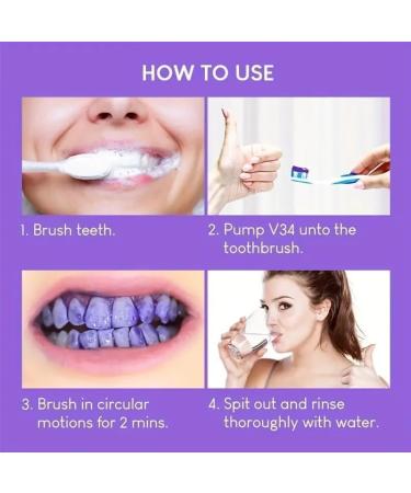 Purple Whitening Toothpaste V34Purple Toothpaste Purple Corrector Toothpastes Purple Toothpaste Purple Teeth Whitening Dent Blanchiment Purple Corrector Toothpaste Teeth Whitening (2PCS) - Buy Online on GoSupps.com