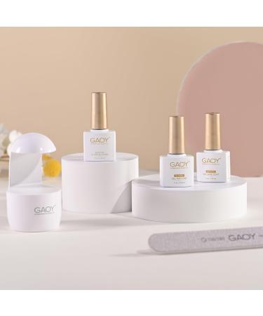 GAOY 3 Pcs Gel Nail Polish Kit - Mini UV Light Milky Pink Sheer Gel Base & Top Coat for DIY Nail Art - Buy Online on GoSupps.com