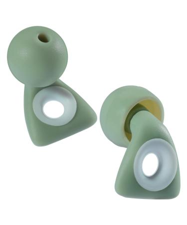 Mumba Ear Plugs for Sleeping Noise Reducing Reusable Hearing Protection Super Soft Silicone Earplugs Average Reduction to 24dB NRR 1 Pair Earplug + 8 Ear Tips in M/L Size Triangle Green