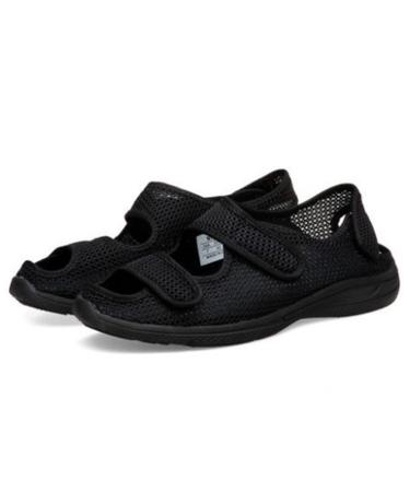 KXSM Mens Diabetic Slippers Orthopaedic Wide Fit Strap Memory Foam Shoes Feet Fat Thumb Valgus Instep High Diabetic Shoes Increase Flat Comfy Arthritis Edema Swollen House Summer Black 43 43 Black