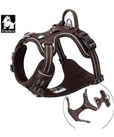 Truelove No Pull Dog Harness | Adjustable Reflective Pet Vest TLH56512 - Soft Padded & Handle - Brown - Buy Online on GoSupps.com