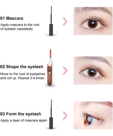 Electric Lash Curler Heated Eyelash Curler with 4 Gears Portable Reusable Makeup Tool - Buy Online on GoSupps.com