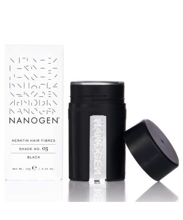 Nanogen Hair Fibres Black 15g Black 15 g (Pack of 1)