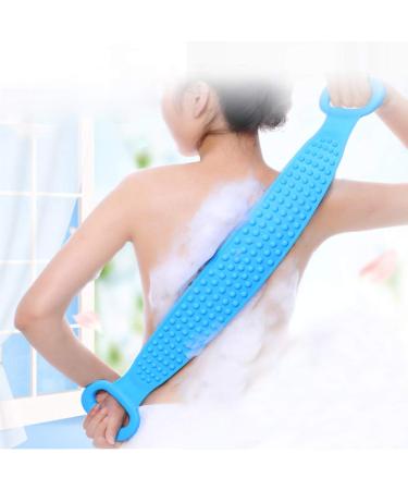 2 PCS Long Silicone Body Back Scrubber for Men, Women & Children - Blue - Buy Online on GoSupps.com