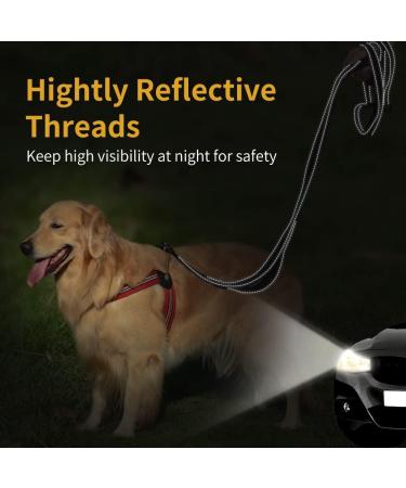 BELLA & PAL Hands-Free Dog Lead for Medium-Large Dogs | Adjustable Bungee Waist Leash with Double Handles | Ideal for Walking, Running, Training | 8ft (240cm) - Black - Buy Online on GoSupps.com