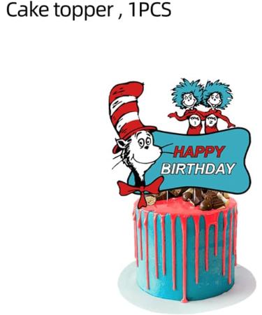 25 Pcs Cat in the Hat Cupcake Toppers Cake Topper Cake decoration for Boys and Girls - Buy Online on GoSupps.com