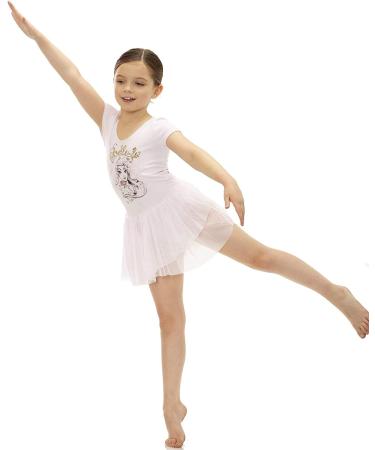 Disney Girls Short-Sleeve Ballet Dress | Minnie Mouse Belle Elsa Pink Dress - Size 6 - Buy Online on GoSupps.com