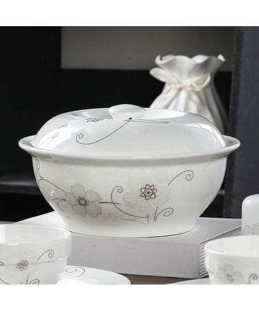 Stylish Dinner Set for Luxury Restaurant and Home Ceramics Dinnerware Set with 46-Piece Bowl/Stockpot/Dish/Spoon|Bone China Dinner Sets Flower Pattern Porcelain Combination Set Kitchenware - Buy Online on GoSupps.com