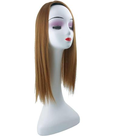 Nature Straight Mixture Snythetic Hair Topper 18" Side Parting Lace Base Clip in Wiglet Full Head Wear Crown Wig (Right Part 27# Dark Blonde) - Buy Online on GoSupps.com
