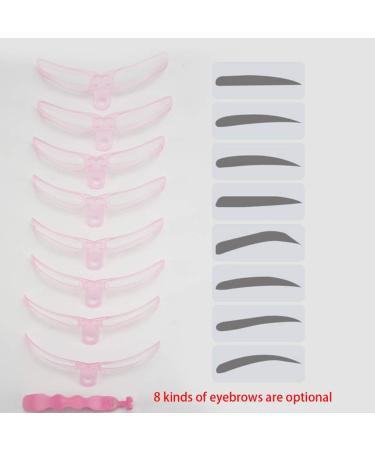 Rongweiwang 8 in 1 Magic Handle Eyebrow Template Cards - Precision Drawing & Makeup Tools for Flawless Brows - Buy Online on GoSupps.com