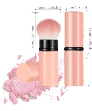 Retractable Telescopic Face Kabuki Brush - Pink | Portable Round Powder Makeup Brush - Buy Online on GoSupps.com