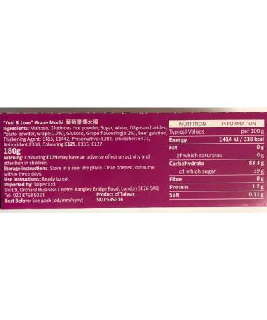 Grape Flavoured Mochi by Yuki & Love - 180g - Buy Online on GoSupps.com