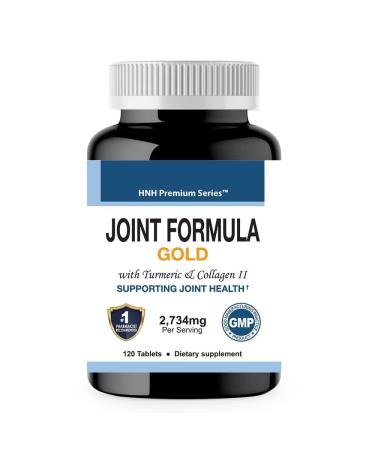 HNHusa Joint Formula Gold 120 Tablets Support Joint Health Turmeric Glucosamine Collagen Strength Supplement
