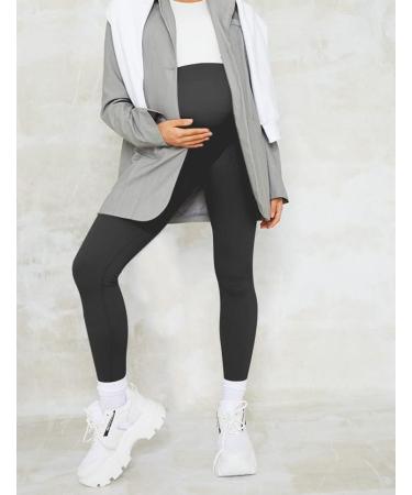 SHADOW DANCE UK Maternity Over Bump Leggings (Dark Grey) - Supportive Baby Tights for Pregnancy - Buy Online on GoSupps.com