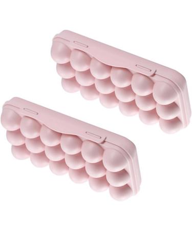 FELTECHELECTR 2pcs 18 Egg Food Trays Can Organizer for Fridge Container Refrigerator Jar with Cover Pink 30X15cm - Buy Online on GoSupps.com