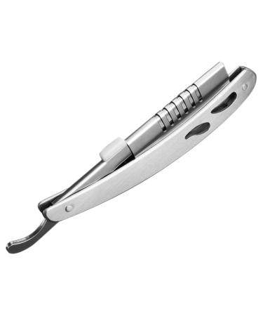 Frcolor razor holder made of stainless steel.Hairdresser razor holder manual razor blade holder manual beard shaver facial hair cutter Bartscher nasal hair knife man stainless steel