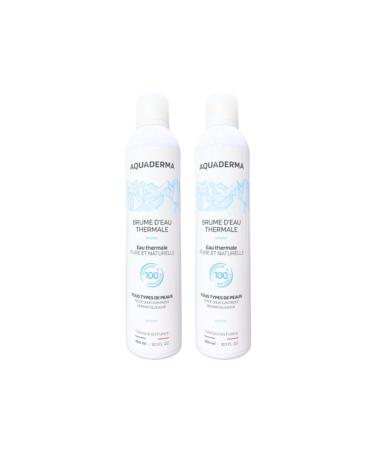 Aquaderma Thermal Water Mist 2 x 300ml - Soothes and Softens Skin - Natural Ingredients - Composed of 100% Natural Ingredients - Enriched with Mineral Salts and Trace Elements