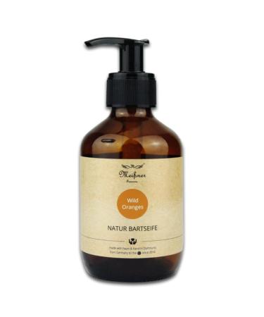 Meißner Tremonia - 200ml Barting soap "Wild Oranges" - Bartshampoo without artificial additives - Vegan's beard shampoo for men with organic olive oil for intensive care - for daily beard care