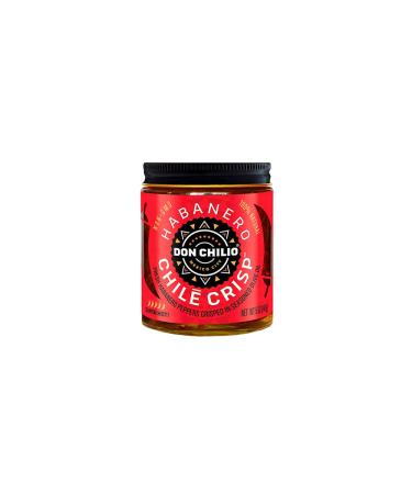 Don Chilio Chile Crisp  Crunchy Sliced Habanero Fried Chili Peppers in Hot Seasoned Oil  High Heat - 0 Carb Keto - Use as Topping, Sauce, Condiment, Salsa Alternative (5oz Jar)