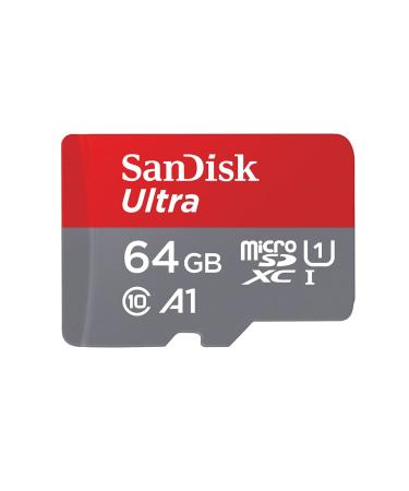 SanDisk 64GB Ultra microSDXC UHS-I Memory Card with Adapter - Up to 140MB/s, C10, U1, Full HD, A1, MicroSD Card - SDSQUAB-064G-GN6MA New Generation 64GB