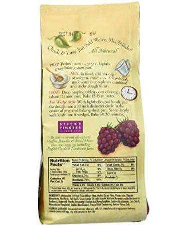 Sticky Fingers Bakeries Bulk Scone Mix - Pack of 6 Red Raspberry Scone Mixes - 15 oz - Just Add Water - Buy Online on GoSupps.com