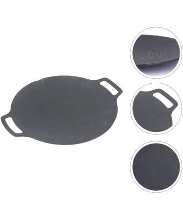 Yalych Round Nonstick Grill Pans for Stove Tops Frying Pan with Handles Portable BBQ Grill Pan BBQ Pan Plate Cast Iron Skillet for Kitchen Outdoor Black Frying pan - Buy Online on GoSupps.com