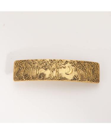 Dreamtimes Vintage Gold Forest Moon Protection Hair Clip - Handcrafted Metal Barrette for Women & Girls | Retro French Hair Accessory for Fashion & Gifts - Buy Online on GoSupps.com