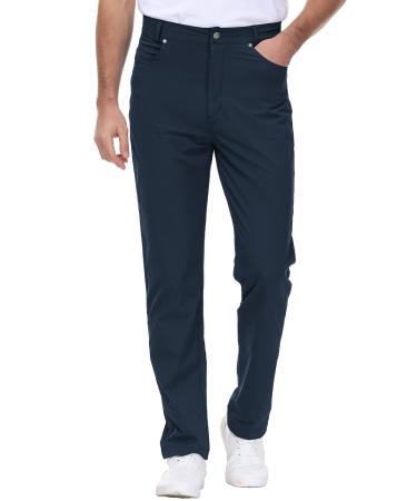 Gopune Men's Stretch Golf Pants Outdoor Work Casual Pant with Pockets Navy 40