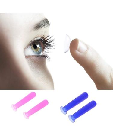 2Pcs Blue Silicone Contact Lens Suction Cups - RGP Inserter & Remover Cases & Care Accessories for Easy Use - Buy Online on GoSupps.com