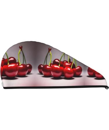 Super Absorbent Chilean Cherries Hair Cap for Girls - Elastic Wrap for Quick Drying Long Thick Hair - Buy Online on GoSupps.com